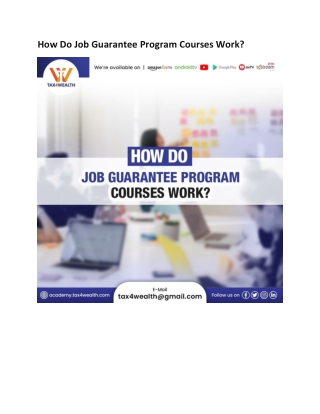 How do Job Guarantee Program Courses work?