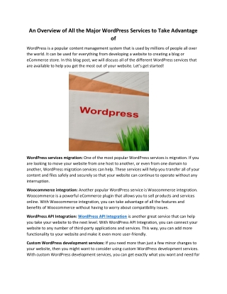 An Overview of All the Major WordPress Services to Take Advantage of