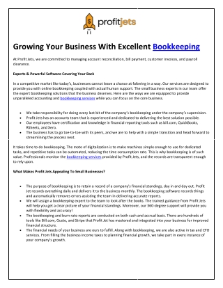 Profitjets Bookkeeping Services