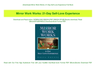 (Download) Mirror Work Works 21-Day Self-Love Experience Full Book