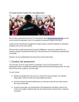 5 Crowd Control Tactics For Your Big Event