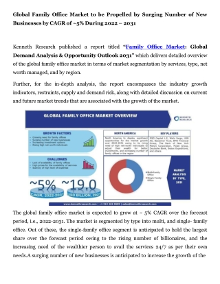 Global Family Office Market PR