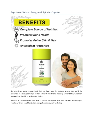 Experience Limitless Energy with Spirulina Capsules