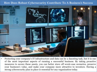 How Does Robust Cybersecurity Contribute To A Business Success?