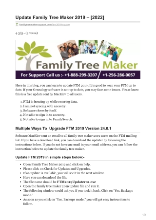 Update Family Tree Maker 2019  2022