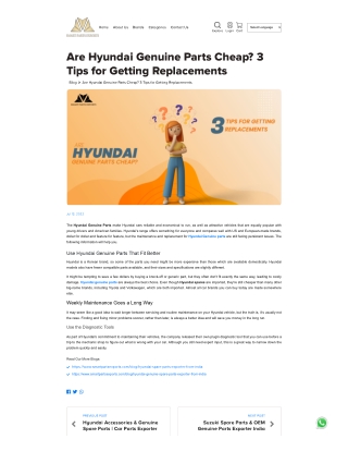 Are Hyundai Genuine Parts Cheap 3 Tips for Getting Replacements