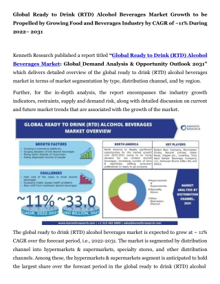 Global Ready-to Drink Alcohol Beverages Market PR