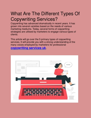 What Are The Different Types Of Copywriting Services?