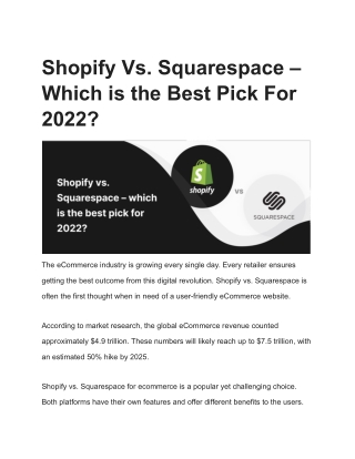Shopify Vs. Squarespace – Which is the Best Pick For 2022?