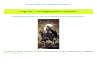 DOWNLOAD  Vampire Hunter D Volume 6 Pilgrimage of the Sacred and the Profane [W.O.R.D]