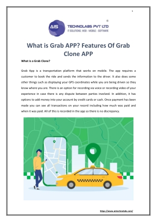 What is Grab APP? Features Of Grab Clone APP