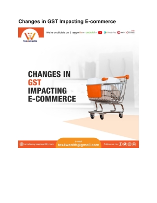 Changes in GST Impacting E-commerce