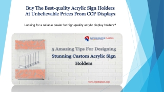 Buy The Best-quality Acrylic Sign Holders At Unbelievable Prices From CCP Displays