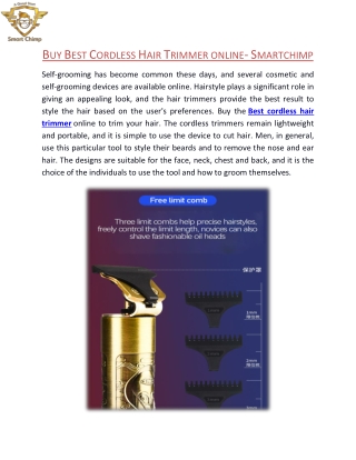 Buy Best Cordless Hair Trimmer online- Smartchimp