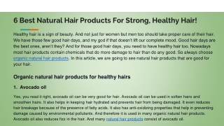 6 Best Natural Hair Products For Strong, Healthy Hair