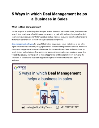 5 Ways in which Deal Management helps a Business in Sales