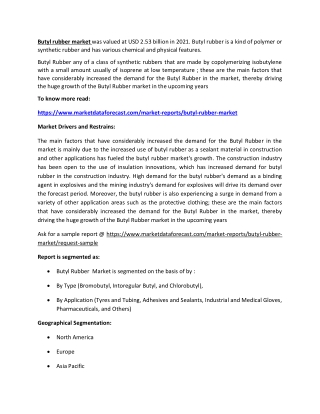 Butyl Rubber Market