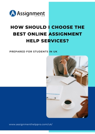How Should I Choose the Best Online Assignment Help Services?