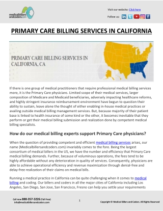 PRIMARY CARE BILLING SERVICES IN CALIFORNIA