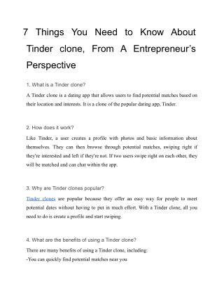 7 Things You Need to Know About Tinder clone, From A Entrepreneur’s Perspective