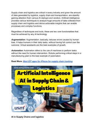 Artificial Intelligence (AI) in Supply Chain & Logistics