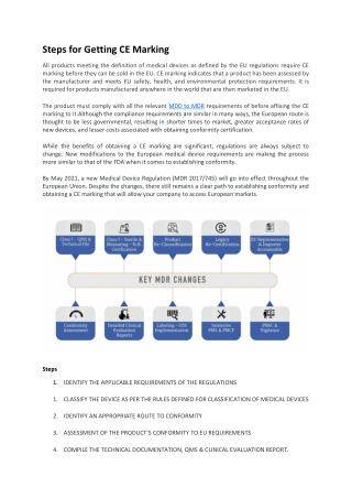 Steps for Getting CE Marking