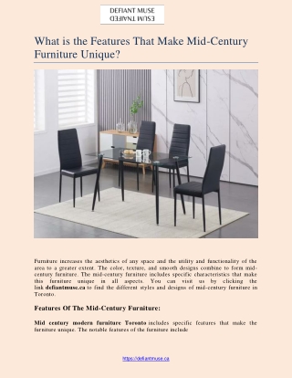 What are the Features That Make Mid-Century Furniture Unique