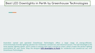 Best LED Downlights in Perth by Greenhouse Technologies