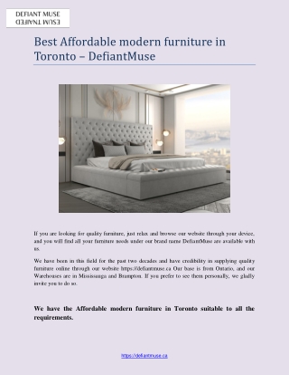 Best Affordable modern furniture in Toronto