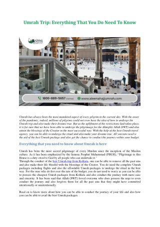 Umrah Trip Everything That You Do Need To Know