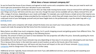 What does a house removal company do?