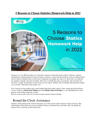 5 Reasons to Choose Statistics Homework Help in 2022