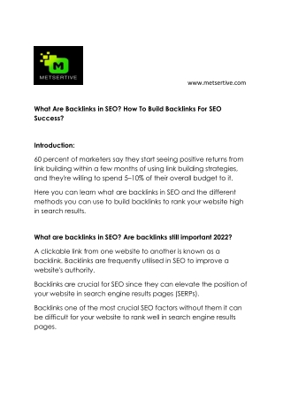 What are backlinks in SEO?