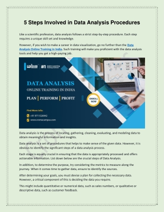 5 Steps Involved in Data Analysis Procedures