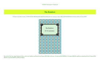 EPUB$ The Rainbow Full Book