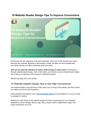10 Website Header Design Tips To Improve Conversions