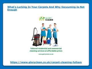 What’s Lurking In Your Carpets And Why Vacuuming Is Not Enough