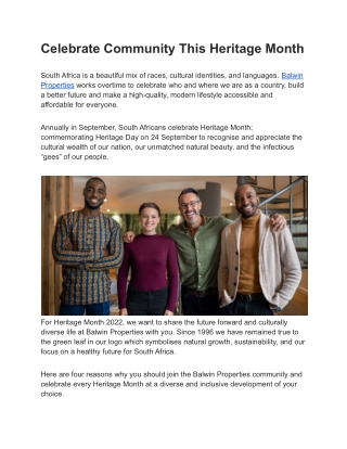 Celebrate Community This Heritage Month