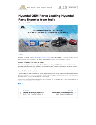 Hyundai Genuine Parts Leading Hyunda Parts Exporter from India