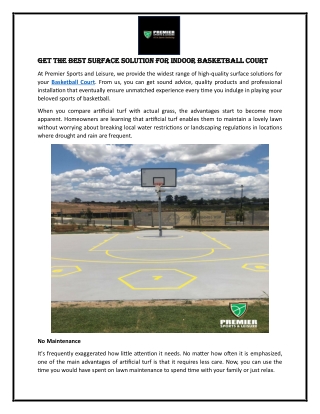 Get the Best Surface Solution for Indoor Basketball Court