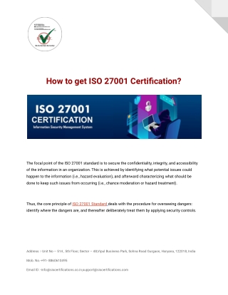 How to get ISO 27001 Certification?