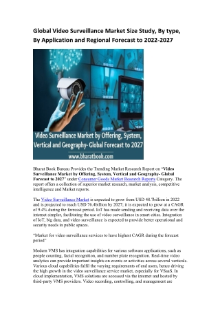 Global Video Surveillance Market Research Report 2022-2027