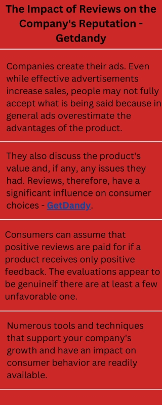 The Impact of Reviews on the Company's Reputation - Getdandy