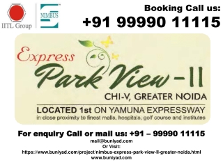 For Nimbus Park View 2 Fresh Booking @ 9999011115