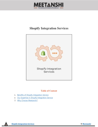 Shopify Integration Services