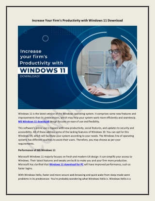 Increase Your Firm's Productivity With Windows 11 Download