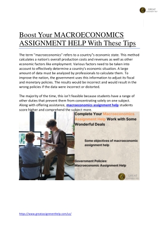 Boost Your MACROECONOMICS ASSIGNMENT HELP With These Tips