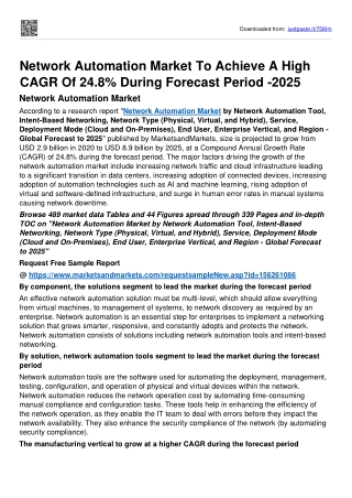 Network Automation Market To Surpass USD 8.9 billion Threshold By 2025