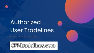 Authorized User Tradelines