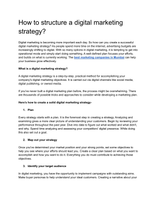 How to structure a digital marketing strategy_
